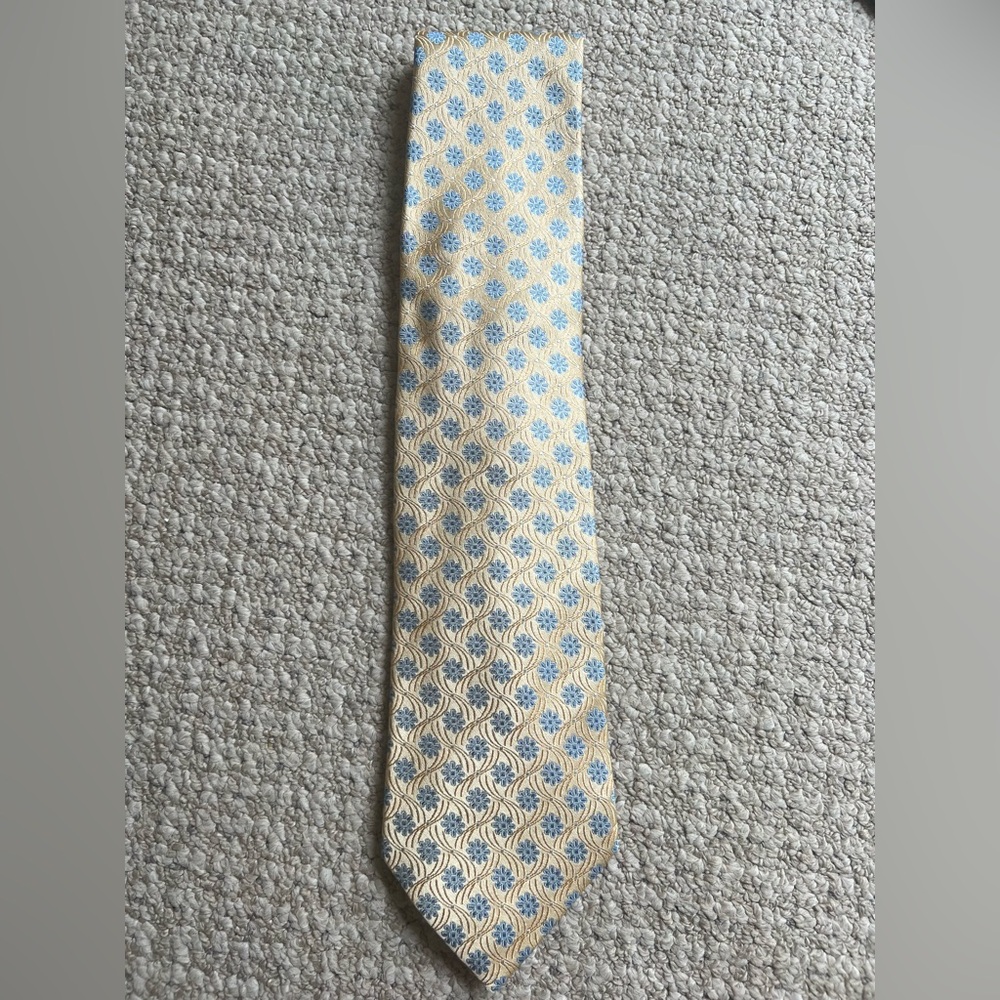 Pierre Cardin Blue and Gold Geometric Tie